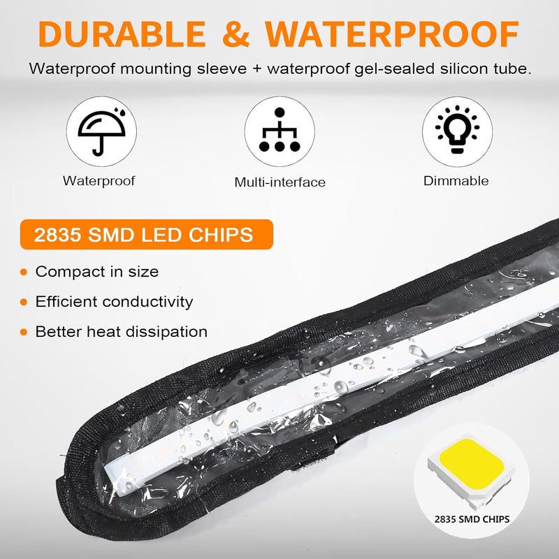 NOVA AUTO 12V Led Light Strip,RV Awning Lights with 2835 LED Chips,IP68 Waterproof Led Light Bar for Outdoor Camping and Overland - Image 3